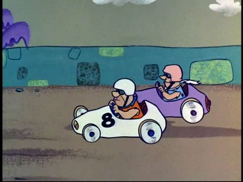 fred flintstone driving car